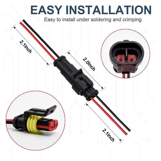 IP65 Vattentät kontakt PA66 nylon + packning i silikon - färdigstiftad med kabel för enkel skarvning - Landgren Dynamics